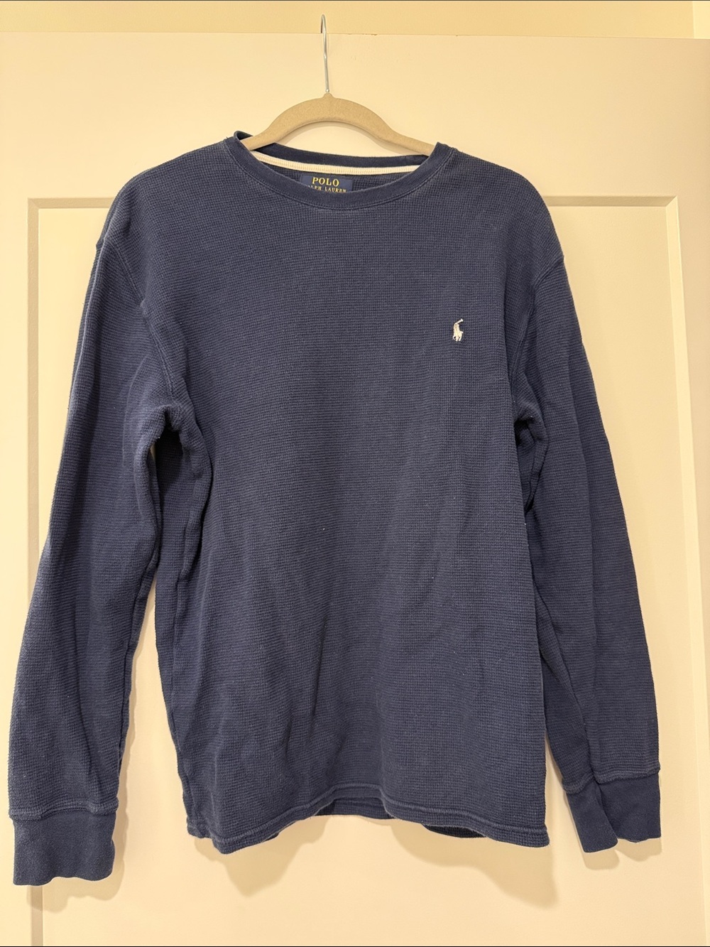 Polo by Ralph Lauren Blue Waffle-Knit Crewneck Sweater
